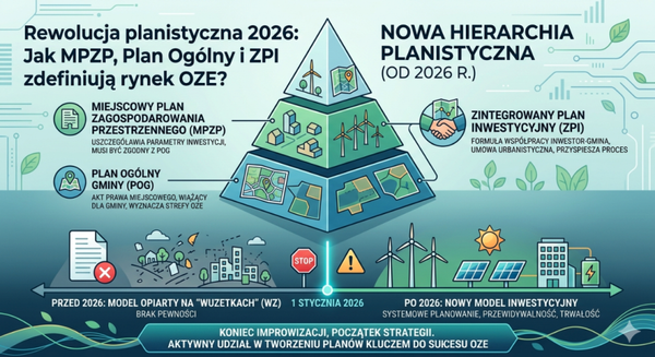 Rewolucja planistyczna 2026: MPZP, Plan Ogólny i ZPI – nowa mapa lokalizacyjna dla projektów OZE